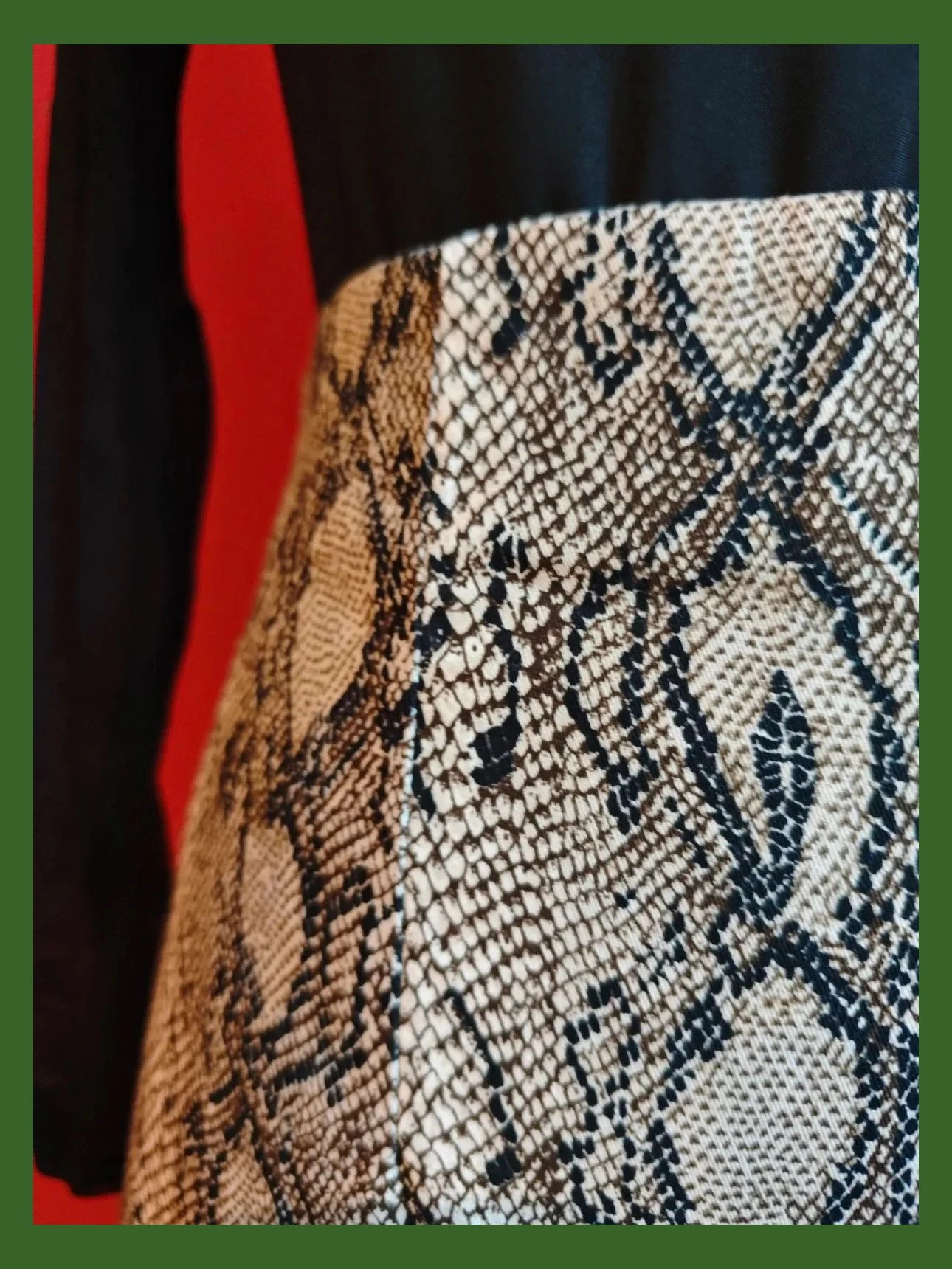 🌺Falda de algodón estampado animal print tonos negro y beige, talla M – Festa – taille M / 38 / 10 3