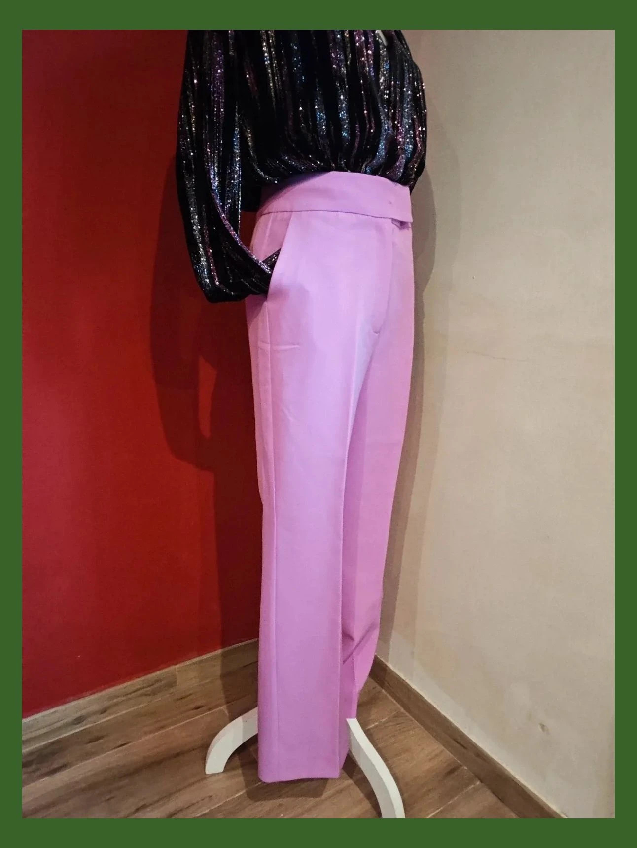 🌺 Elegante pantalón rosa chicle de perneras anchas – Sfera Basic – taille M / 38 / 10 2