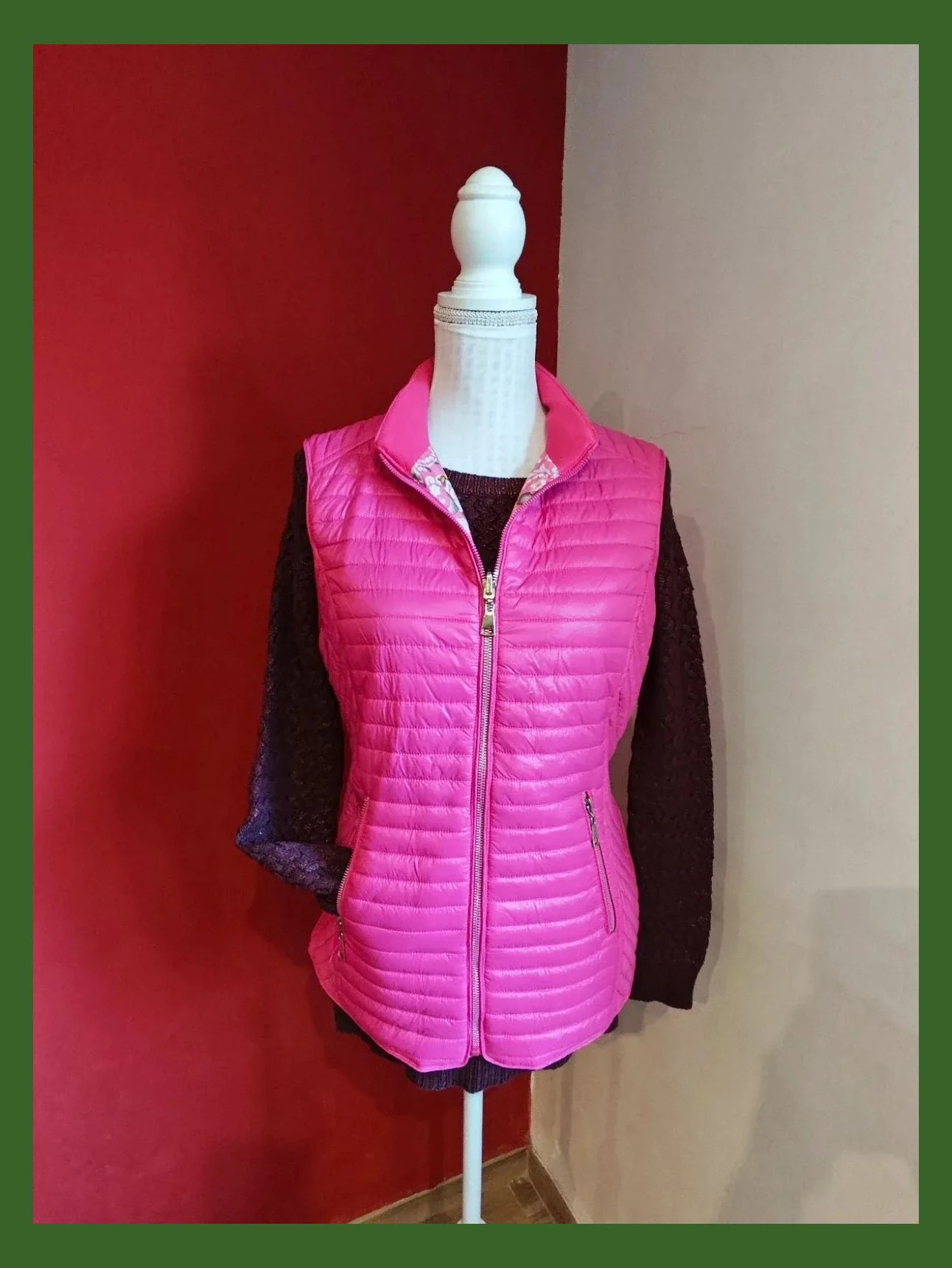 🌺 Cómodo y práctico chaleco acolchado reversible – Wen Ni – taille XL / 42 / 14 2