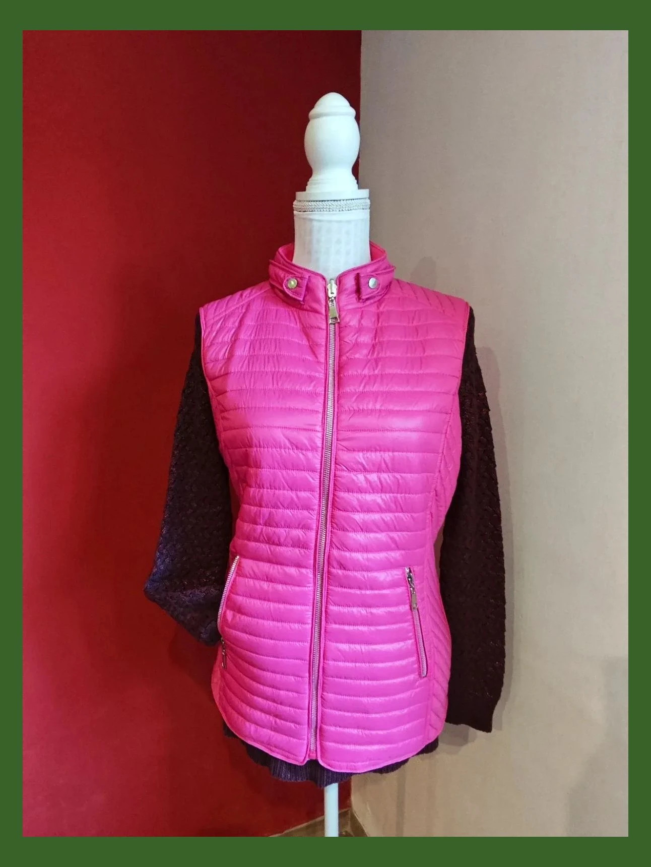 🌺 Cómodo y práctico chaleco acolchado reversible – Wen Ni – taille XL / 42 / 14 4