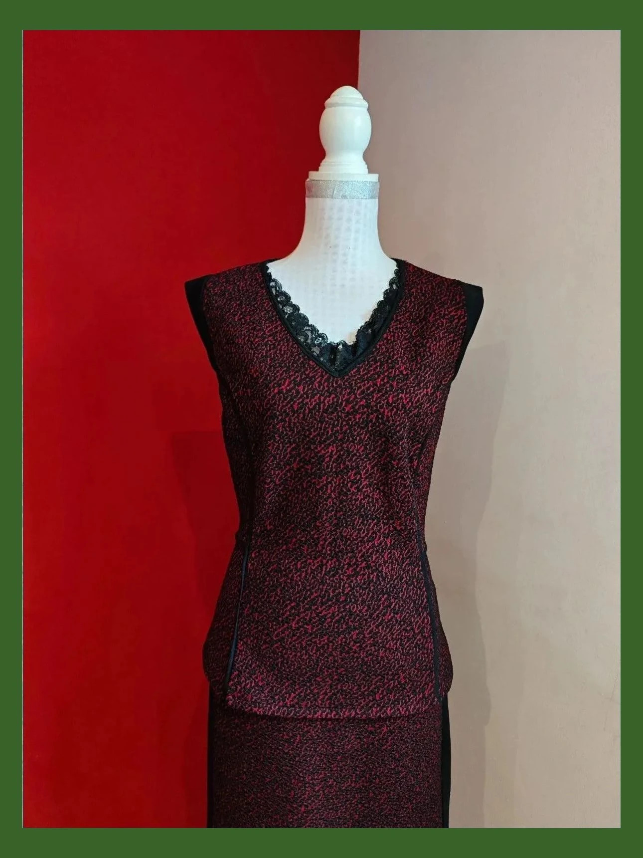 🌺Conjunto de top y falda negro y rojo, de Trucco, talla L – Trucco – taille L / 40 / 12 3