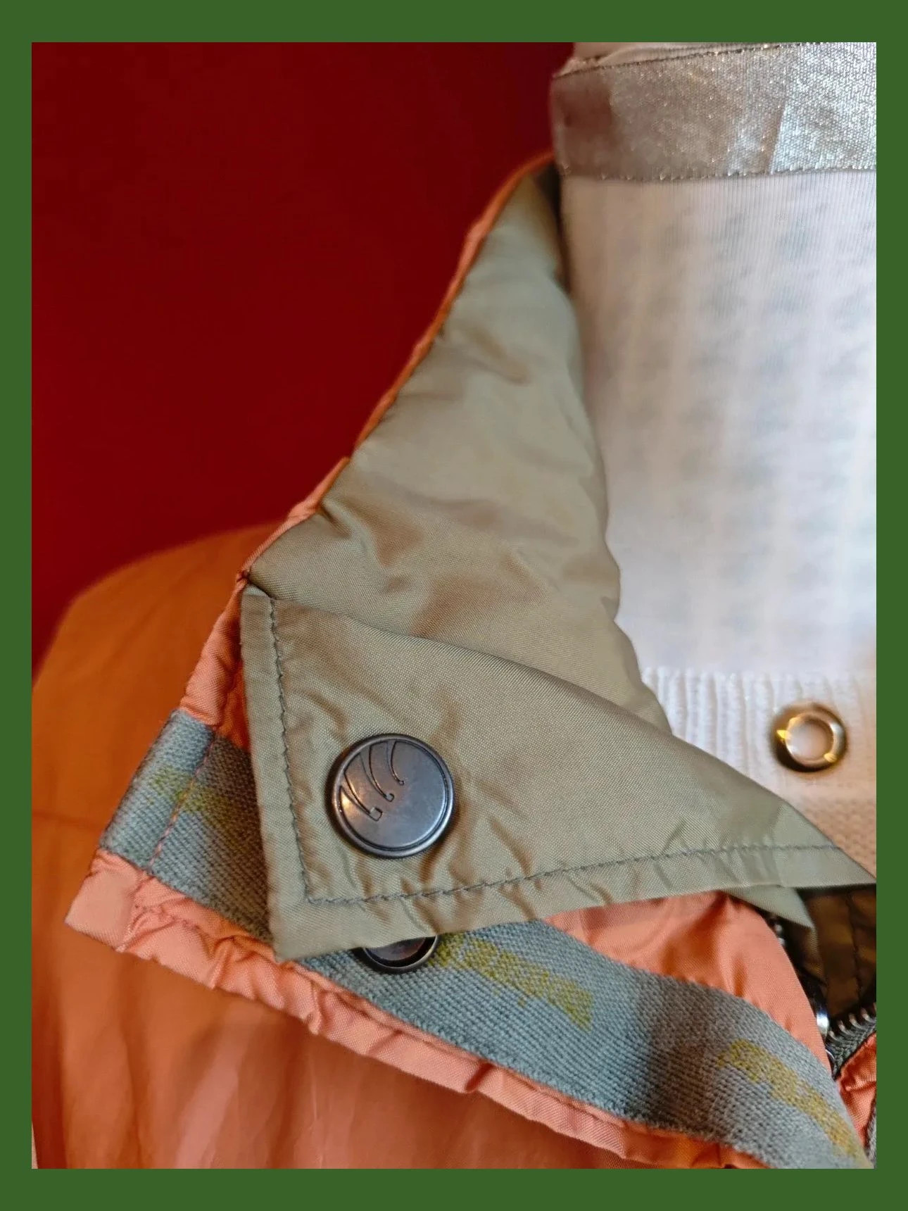 🌺 Chaleco acolchado reversible naranja y verde caqui – Inditex – taille XL / 42 / 14 5