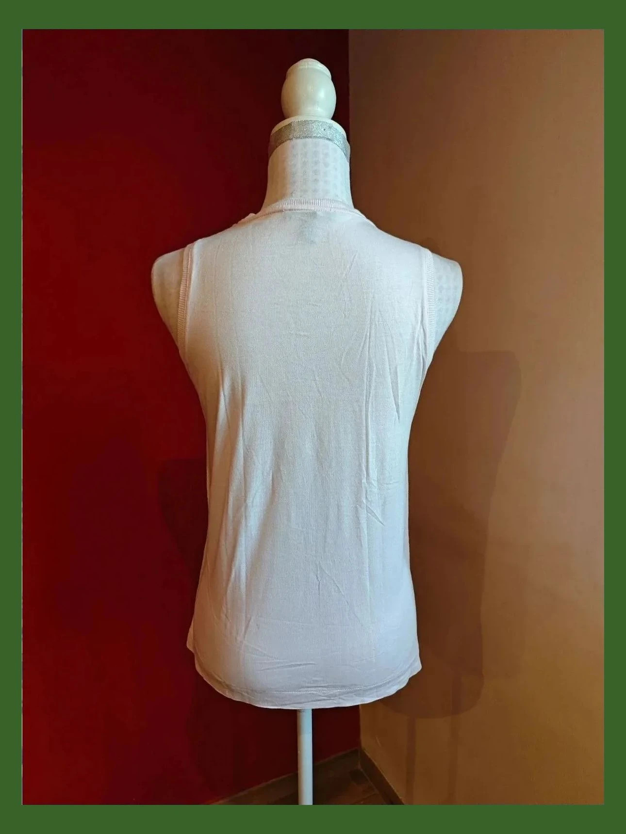 🌺 Camiseta sin mangas rosa muy claro con dos texturas, de Mango – Mango – taille M / 38 / 10 5