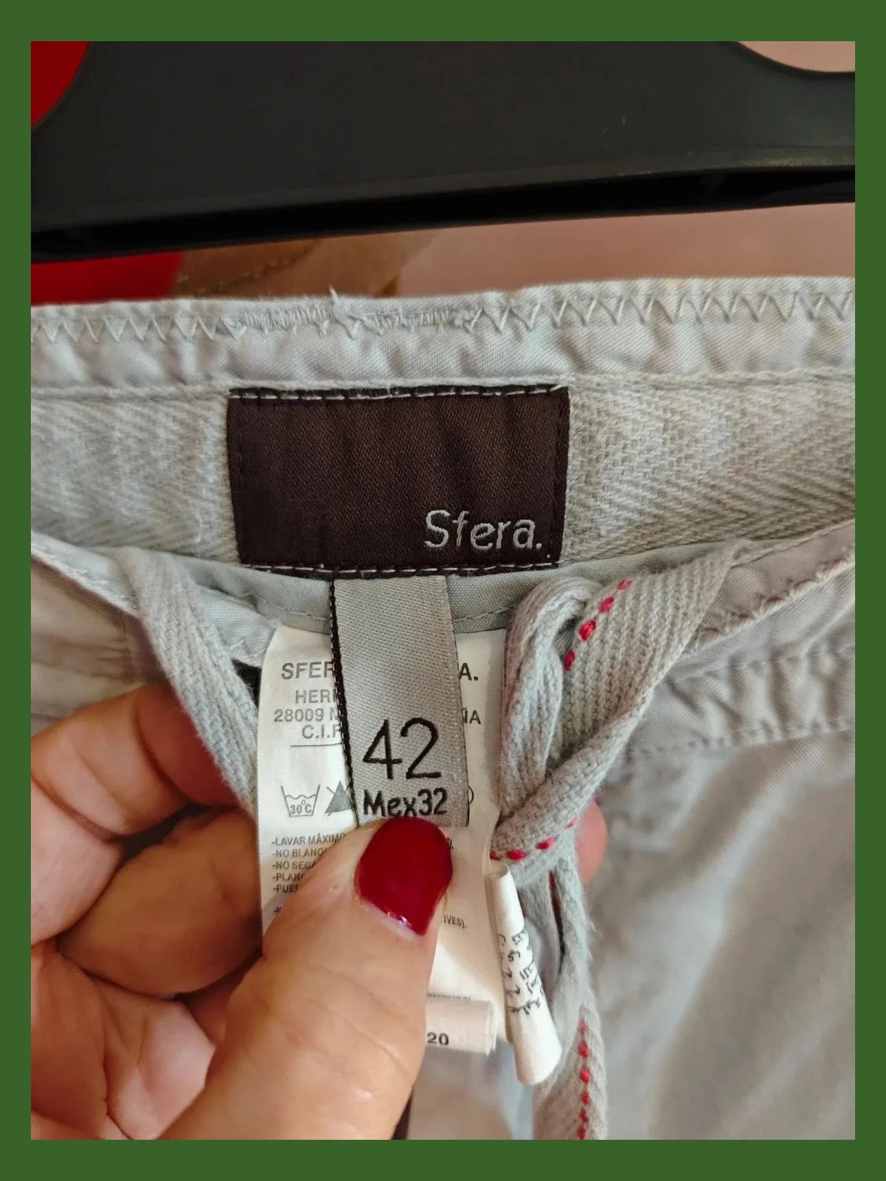 🌺 Pantalón masculino gris claro de algodón, de Sfera – Sfera – taille W32 | FR 42 5