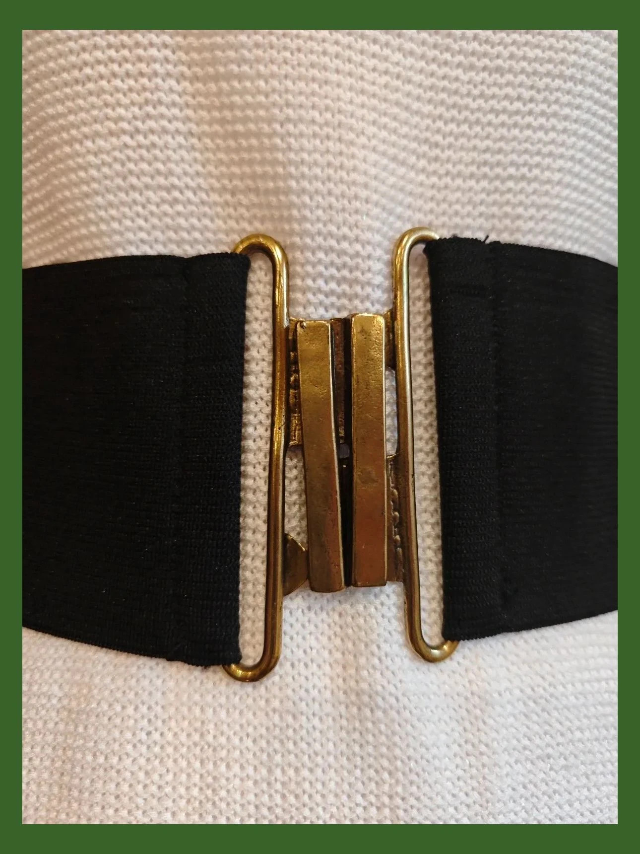 🌺 Cinturón ancho elástico negro con broche dorado – Vintage Dressing – taille Ajustable 2