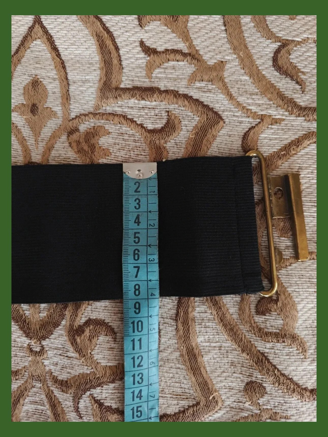 🌺 Cinturón ancho elástico negro con broche dorado – Vintage Dressing – taille Ajustable 5