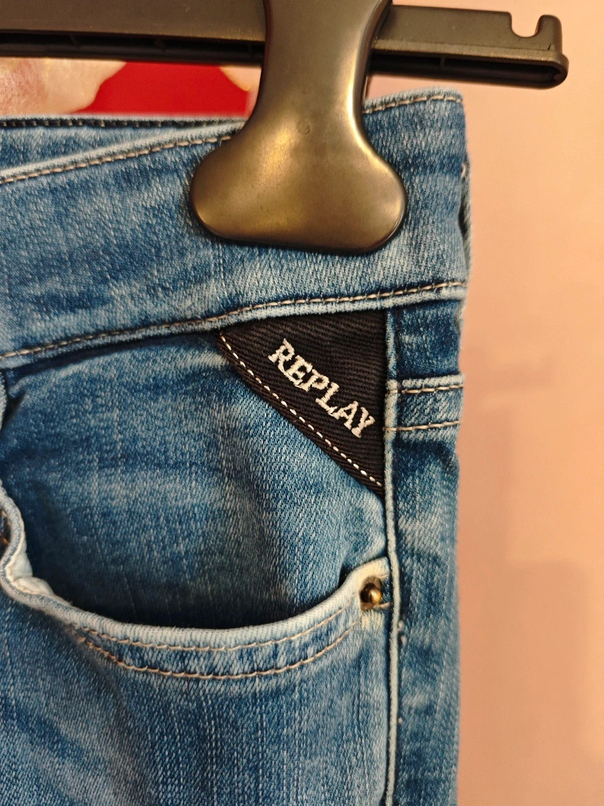 🌺 Vaquero pitillo desgastado de Replay – Replay – taille XS / 34 / 6 3