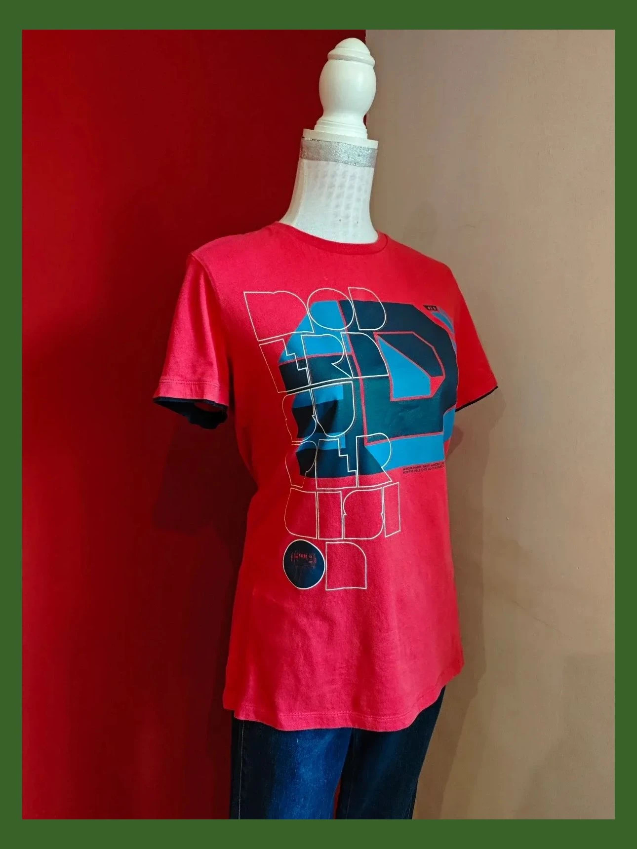 🌺 Camiseta unisex roja con logo – Clockhouse – taille M / 38 / 10 2