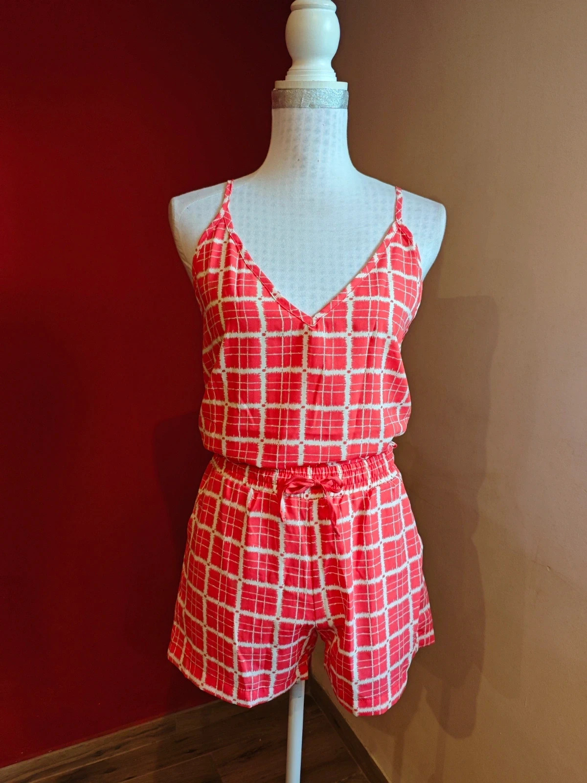 🌺Precioso Conjunto de top y short rojo y blanco, talla M – Alfred & Sisters – taille M / 38 / 10 2