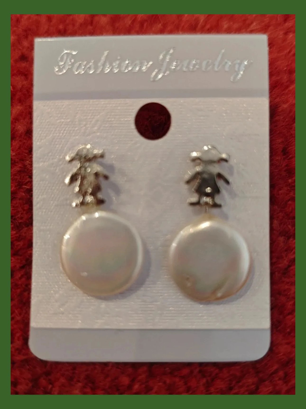 🌺Bonitos pendientes con figura de niña plateada con perla plana – Fashion Jewelry 2