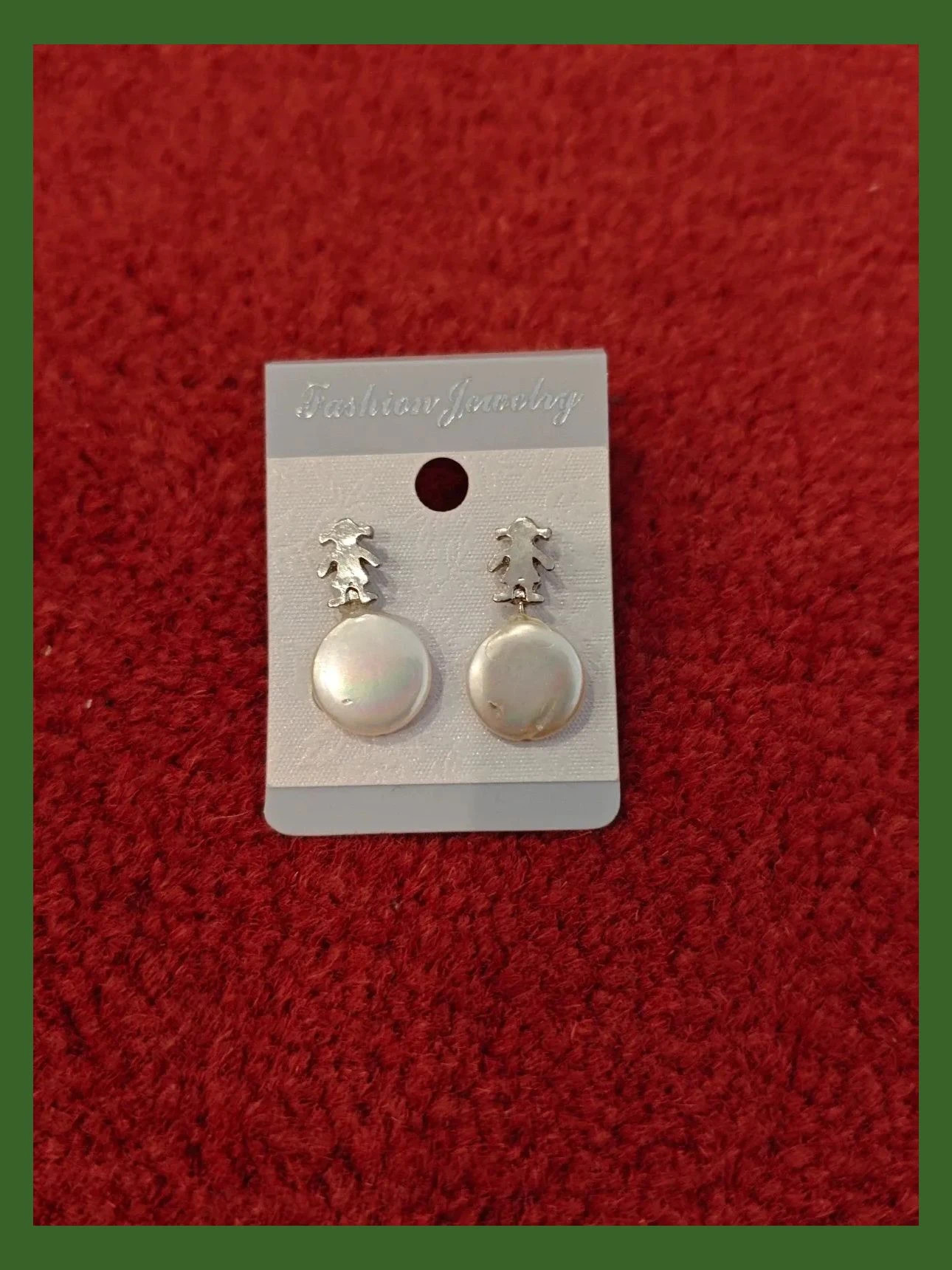 🌺Bonitos pendientes con figura de niña plateada con perla plana – Fashion Jewelry 3