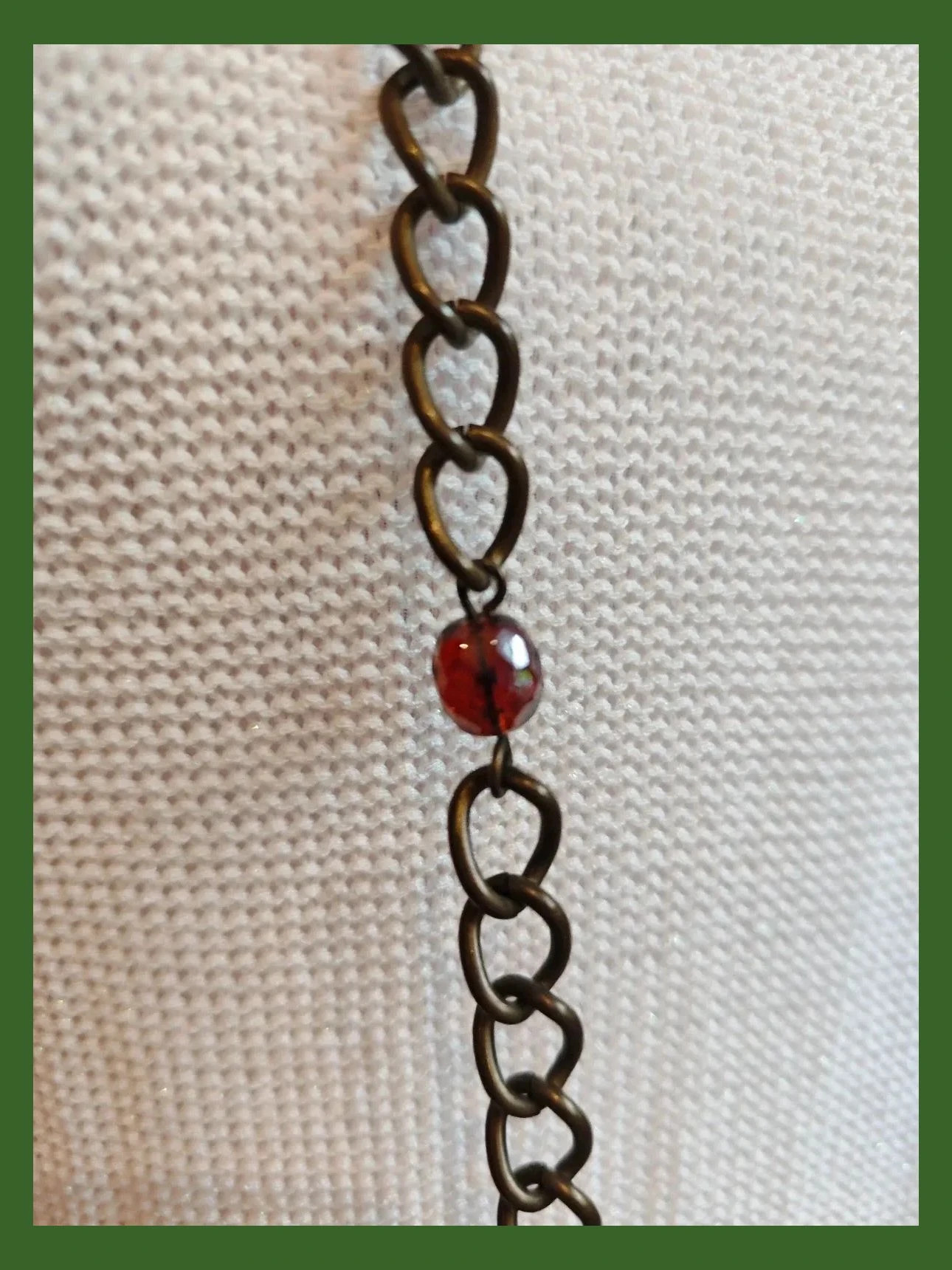 🌺 Conjunto de collar largo, pulsera y pendientes dorado envejecido con abalorios marrón adamascado 5