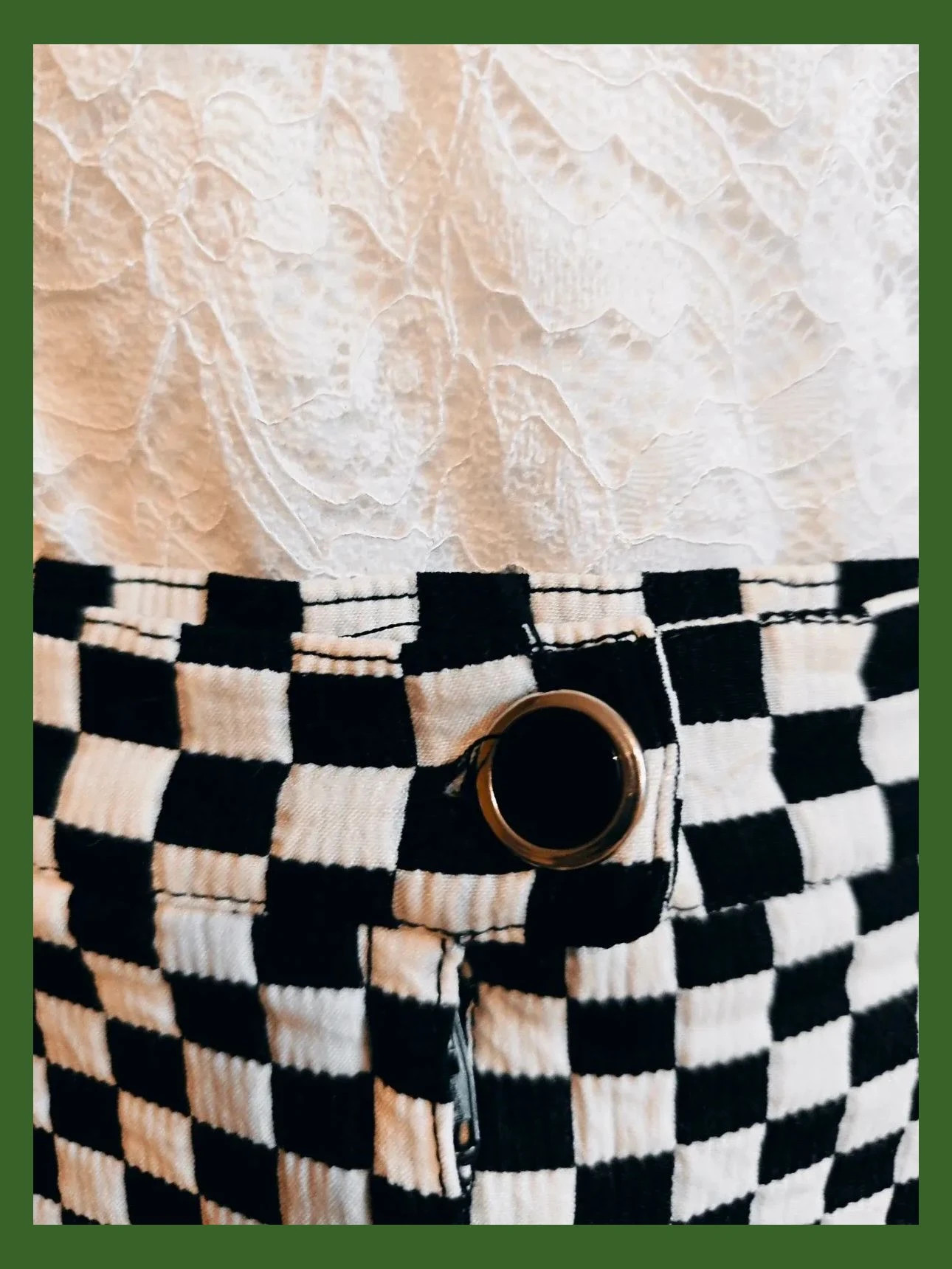 🌺 Minifalda de algodón con estampado ajedrez negro y blanco – Tark – taille S / 36 / 8 2