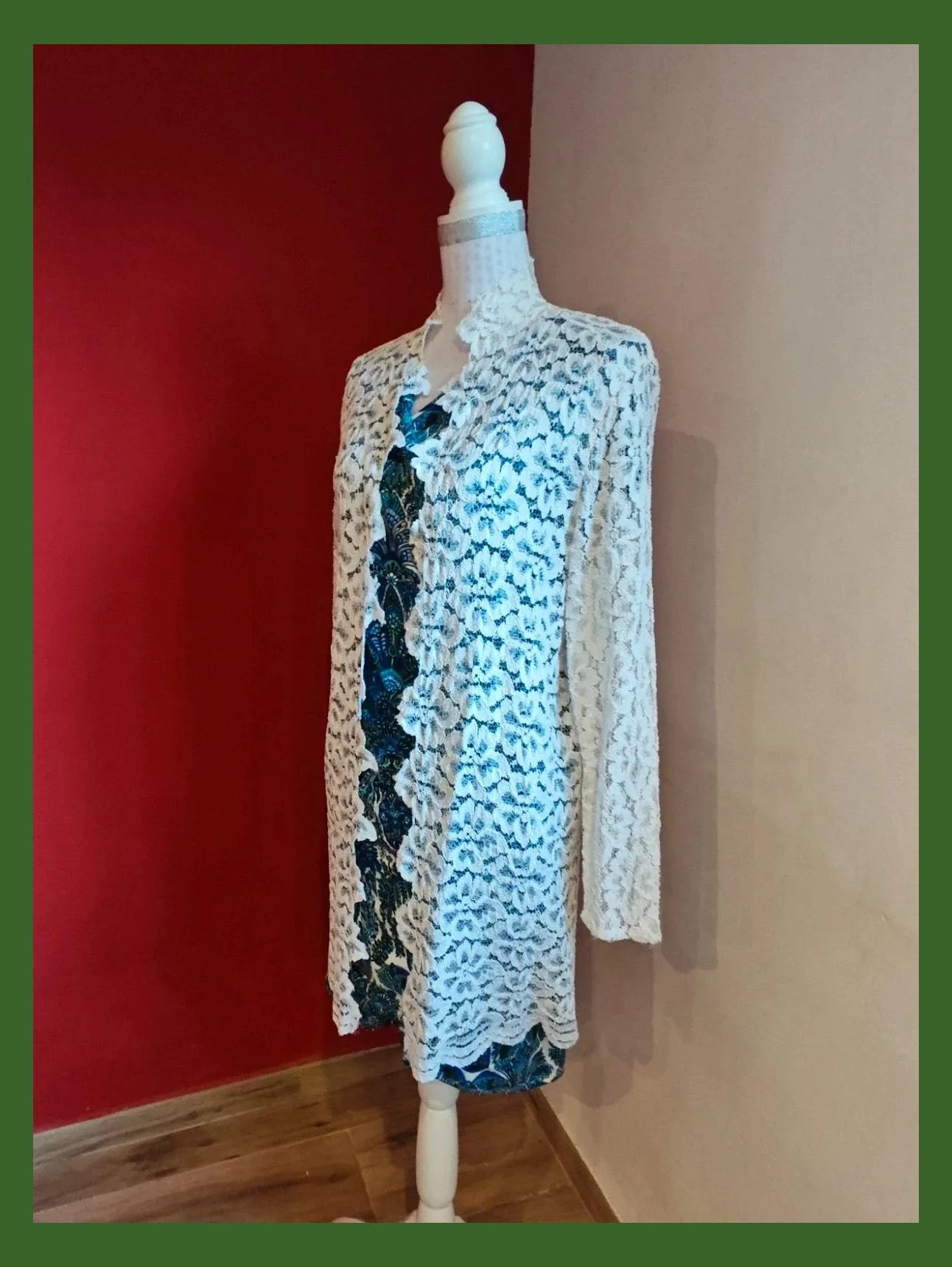 🌺 Elegante blazer larga de boutique, de blonda tono crema – Ropa Nova – taille XL / 42 / 14 2