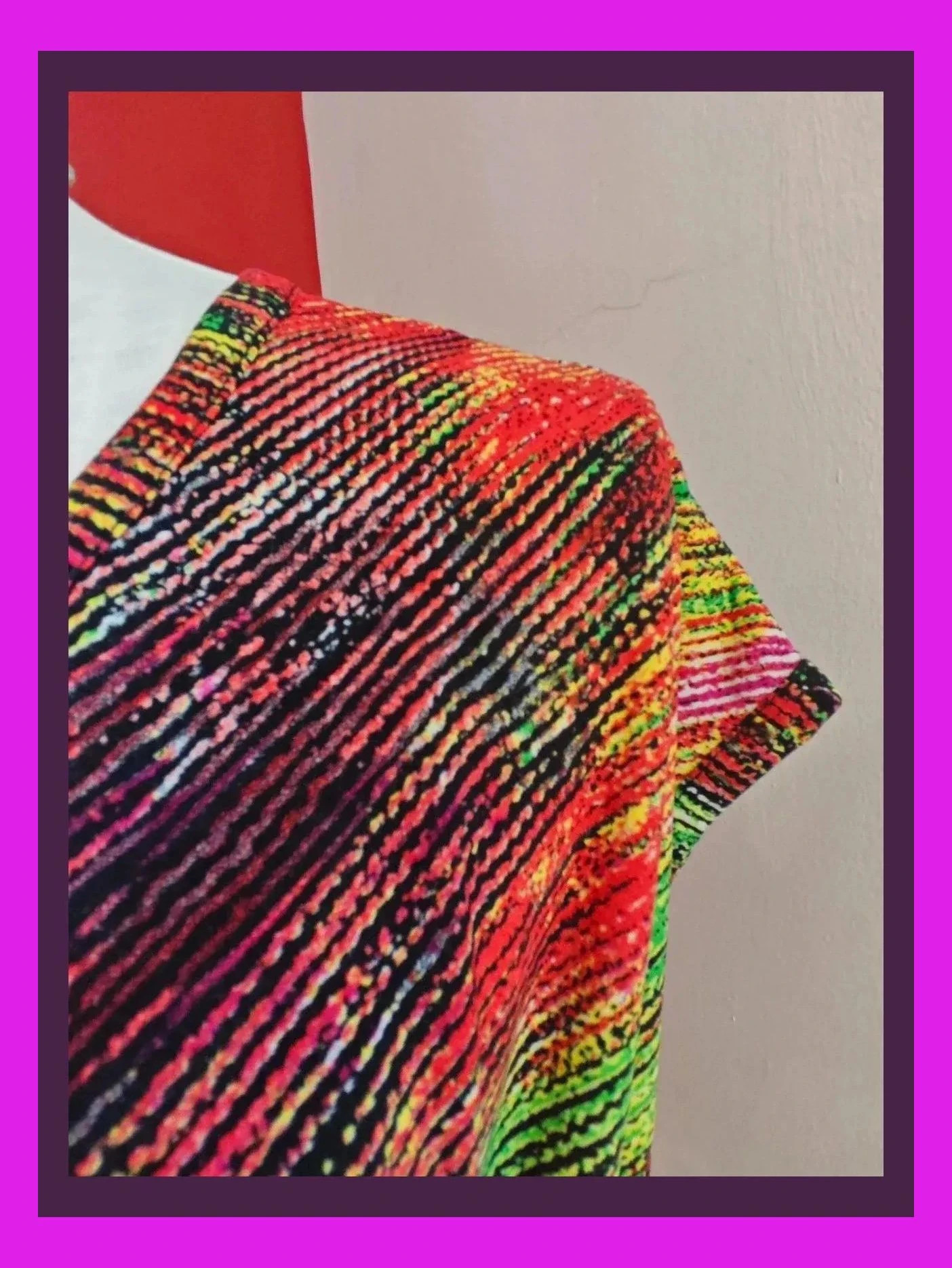🌺 Precioso vestido estampado multicolor con fruncido y lazo en cintura – bdba – taille XL / 42 / 14 4
