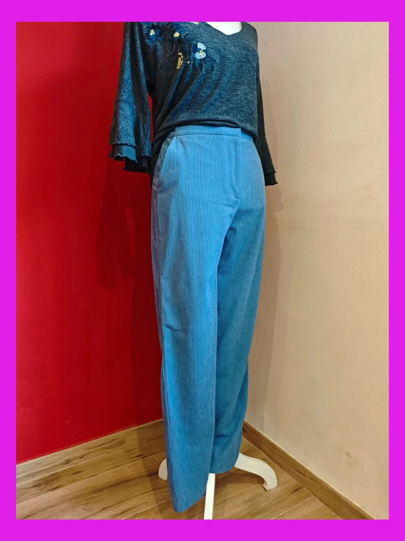 🌺 Elegante pantalón de pana azul, de Sfera – Sfera Collection – taille M / 38 / 10 2