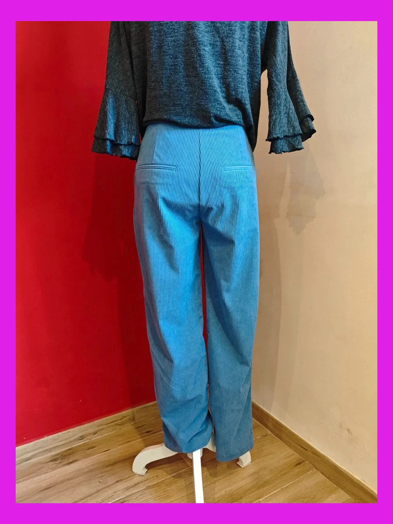 🌺 Elegante pantalón de pana azul, de Sfera – Sfera Collection – taille M / 38 / 10 5