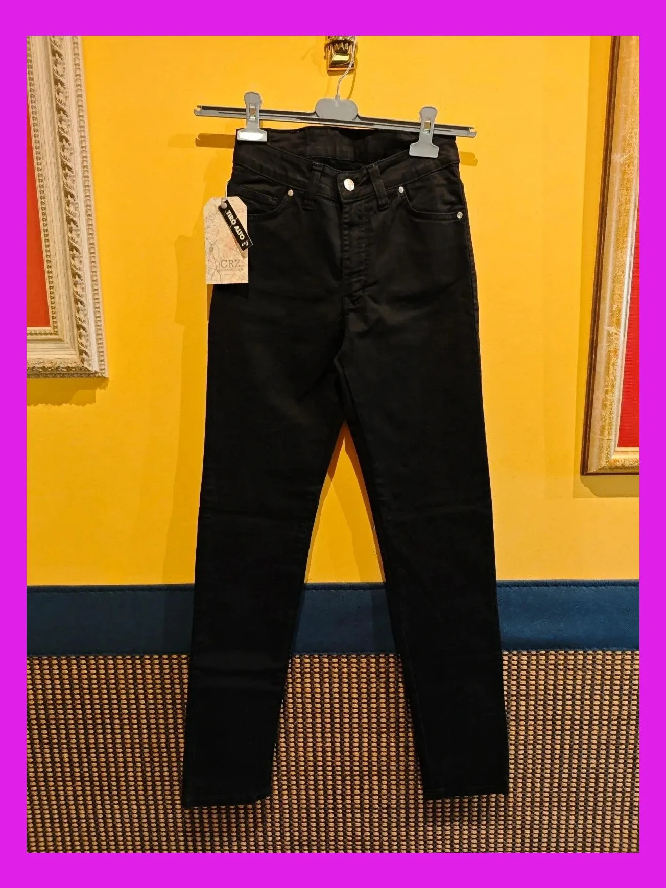 🌺 Cómodo pantalón pitillo negro de algodón y licra, talla 38 – CRZ jeans – taille M / 38 / 10 2