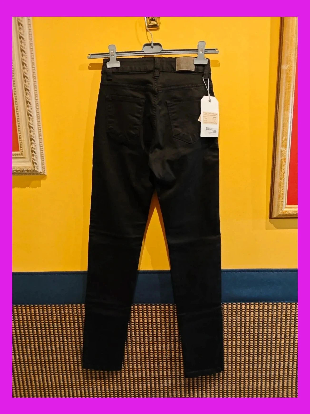🌺 Cómodo pantalón pitillo negro de algodón y licra, talla 38 – CRZ jeans – taille M / 38 / 10 5