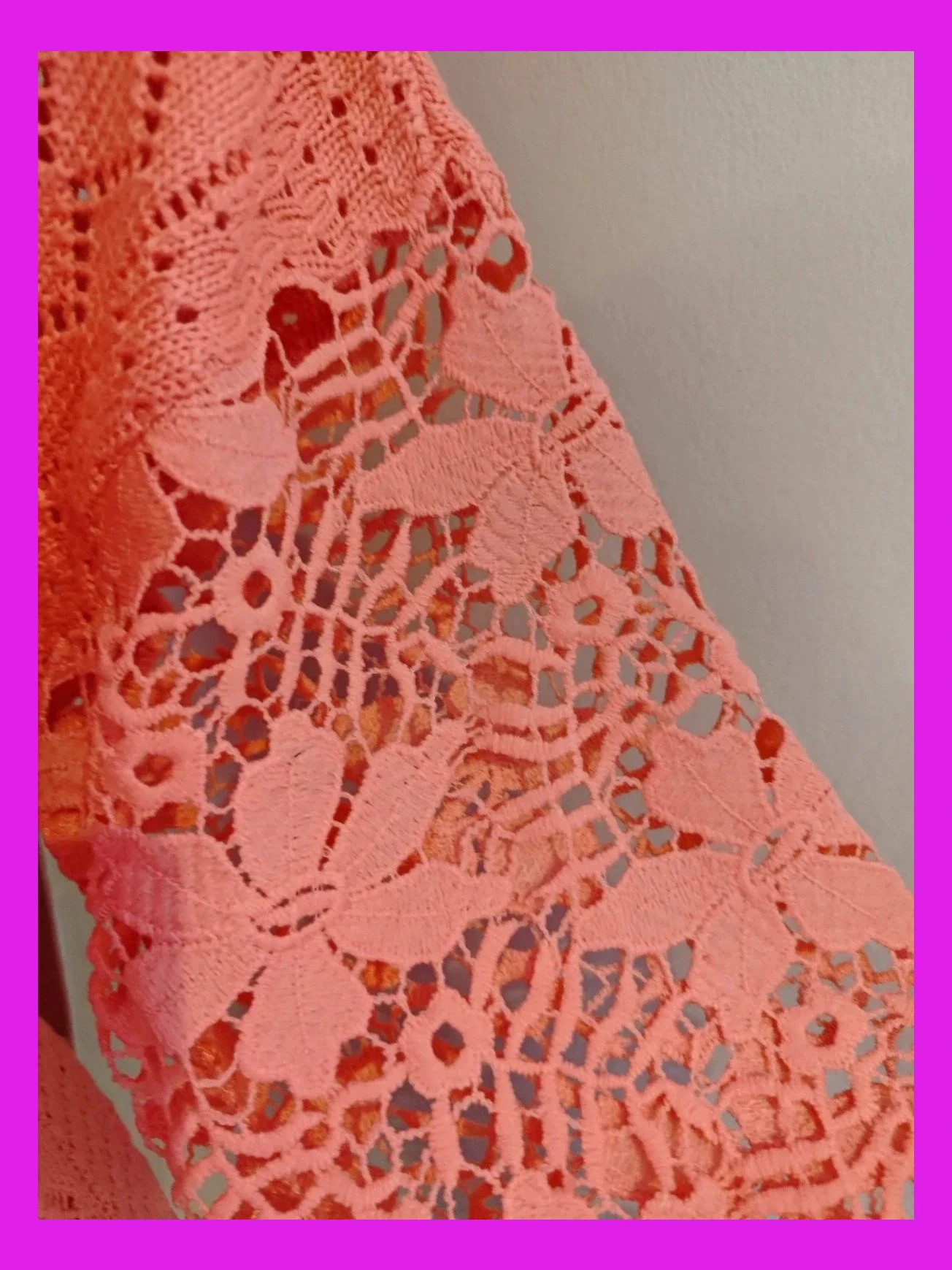 🌺 Precioso jersey rosa de entretiempo con puntos variados y mangas de crochet – desconocida – taille XXL / 44 / 16 5