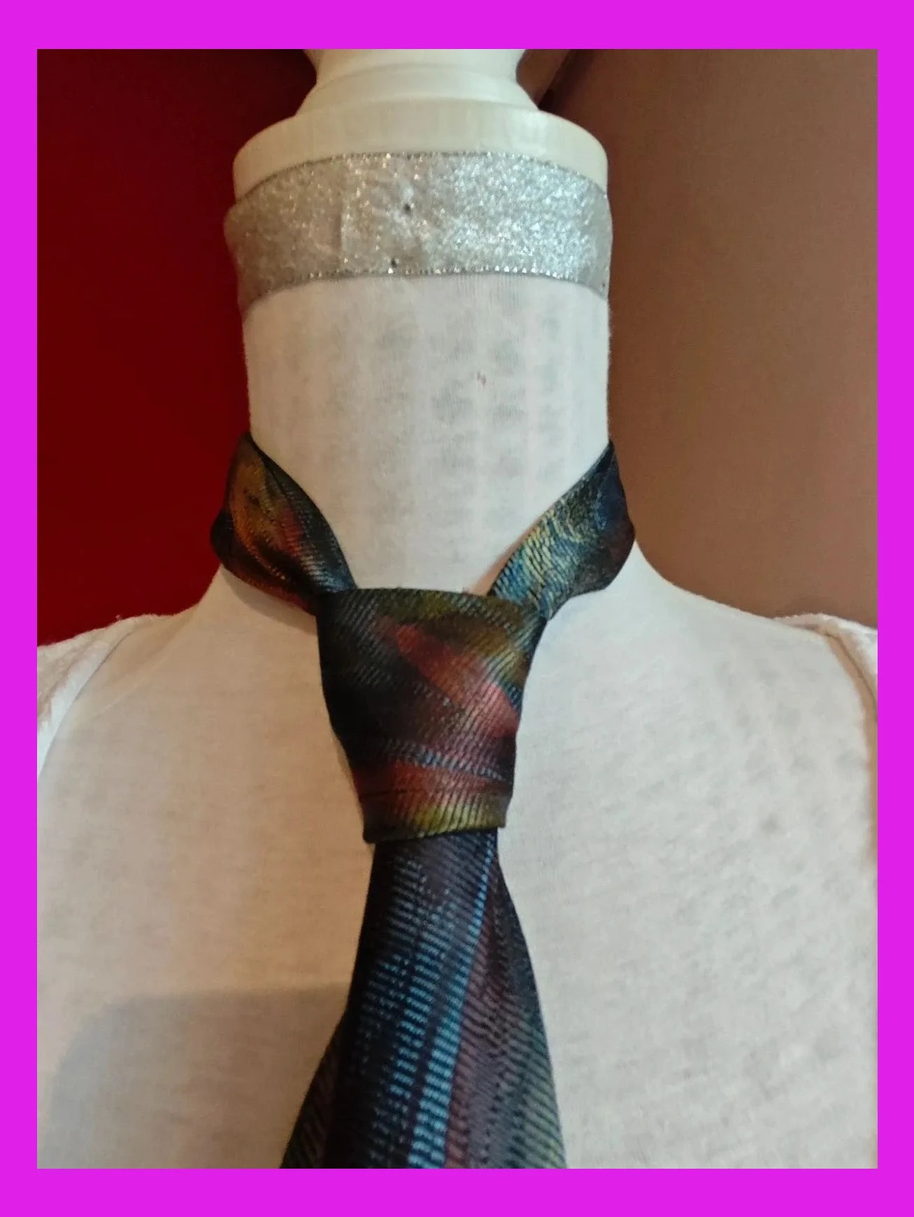 🌺 Elegante corbata tonos satinados verde, azul y dorado – ANDREU1940 3