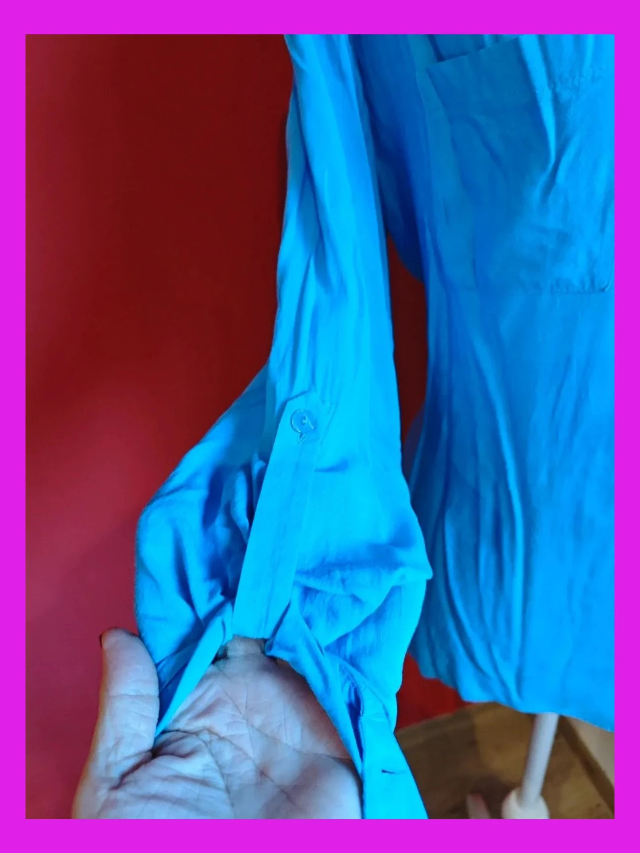 🌺Camisa básica azul con mangas ajustables, talla L – Atmosphere – taille L / 40 / 12 3
