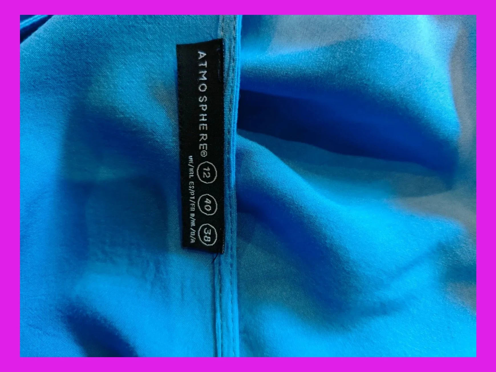 🌺Camisa básica azul con mangas ajustables, talla L – Atmosphere – taille L / 40 / 12 5