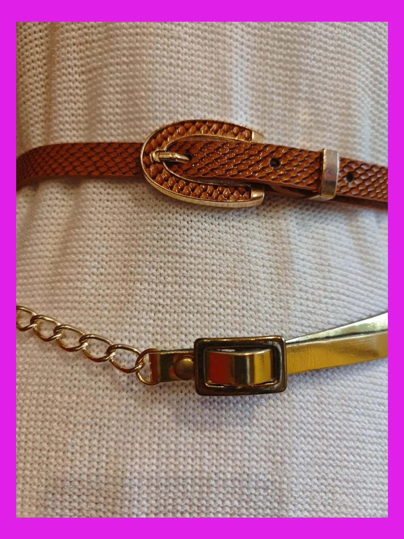 🌺Dos cinturones finos – Vintage Dressing – taille 95 cm 2