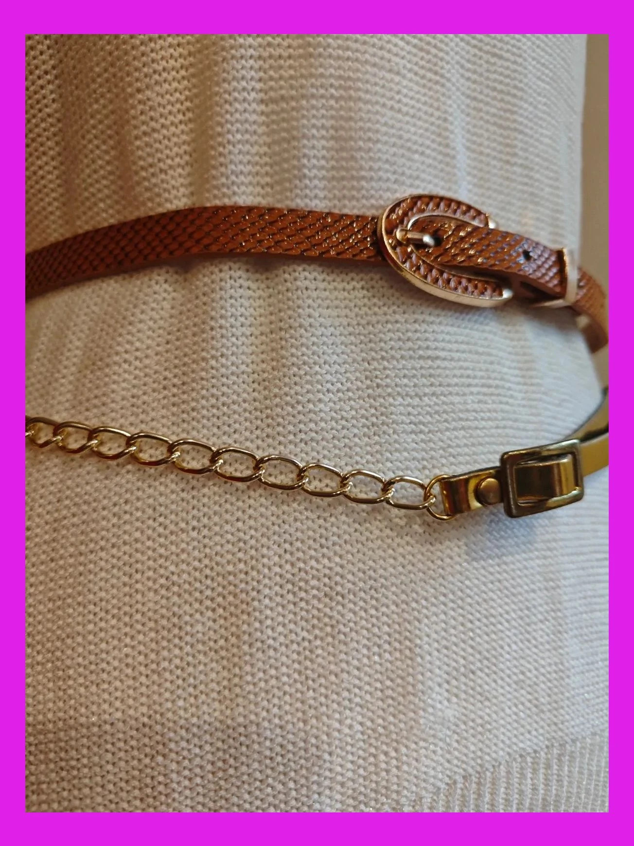 🌺Dos cinturones finos – Vintage Dressing – taille 95 cm 3