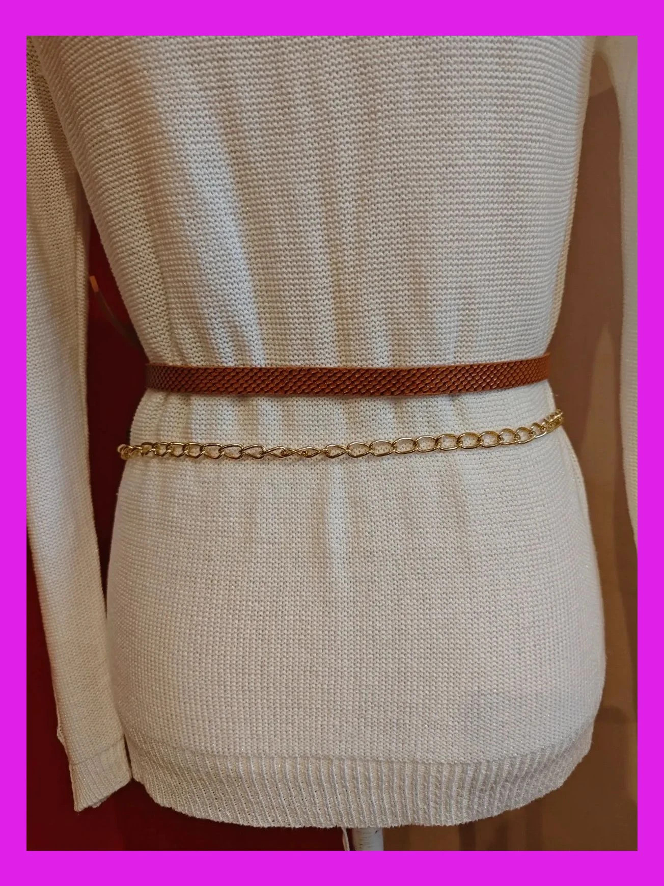 🌺Dos cinturones finos – Vintage Dressing – taille 95 cm 5