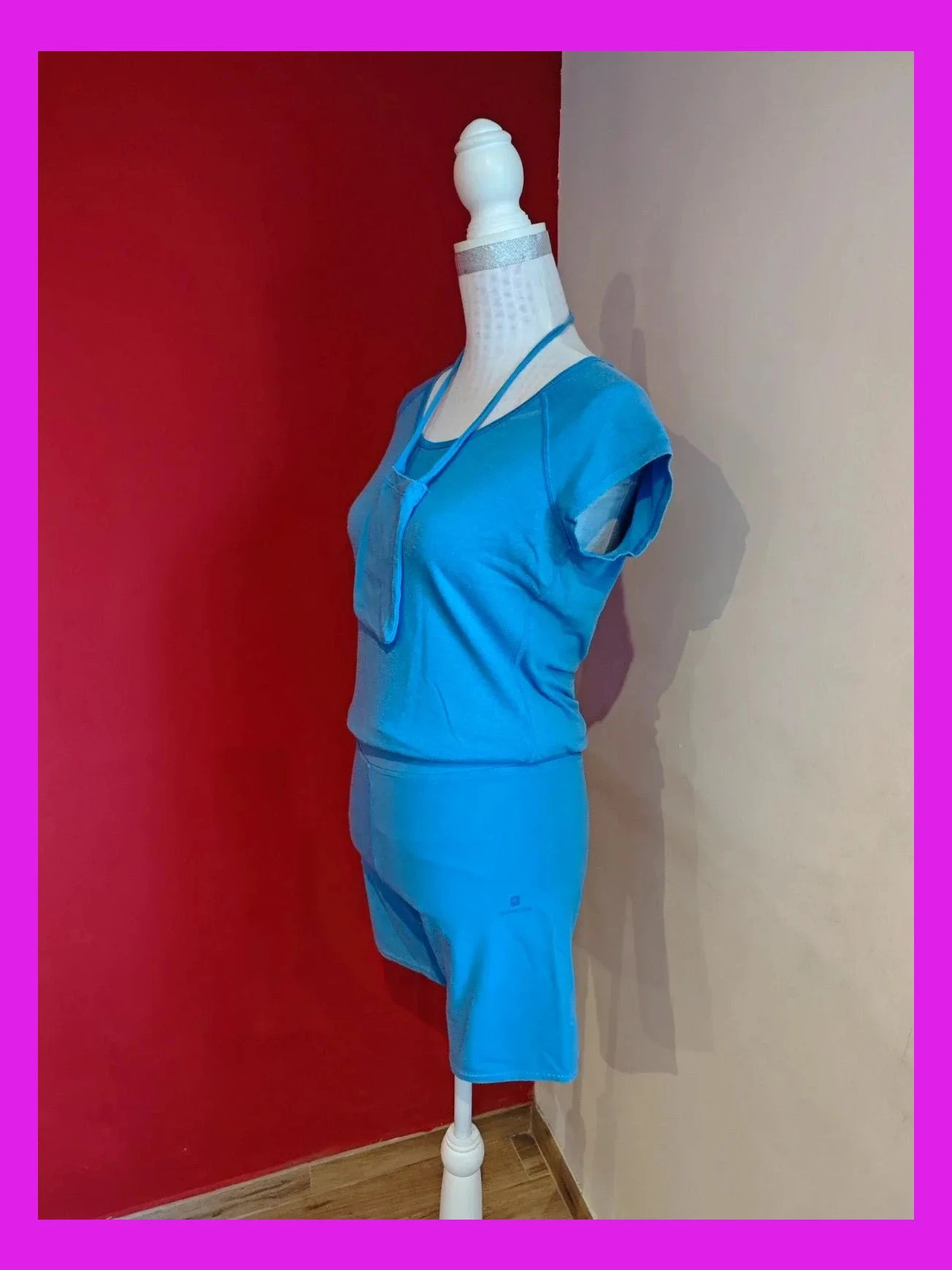 🌺Conjunto deporte short y camiseta azul claro con porta móvil, talla M – Domyos – taille M / 38 / 10 3