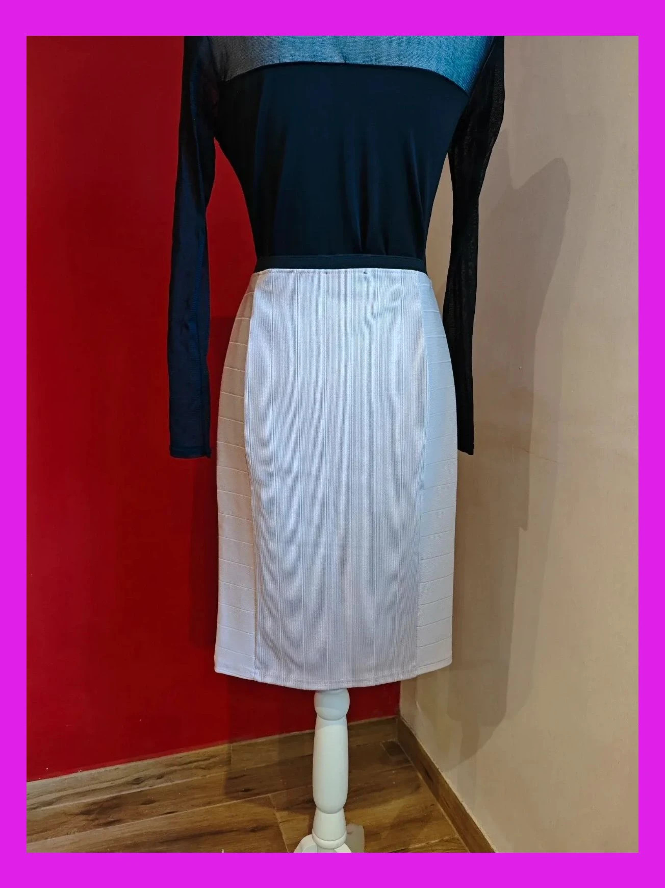 🌺Falda tubo de punto rosa acanalado,de Zara, talla M – Zara – taille M / 38 / 10 4