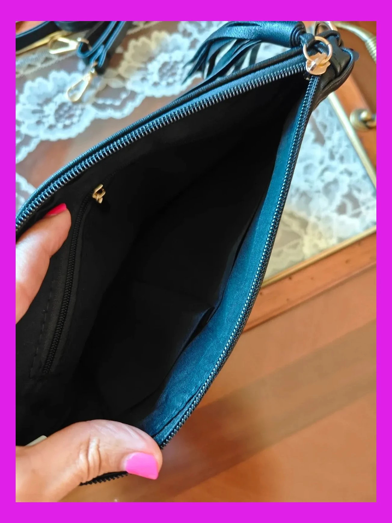 🌺Divino bolso con lentejuelas negras y doradas en estrella – selina z&j sl 4