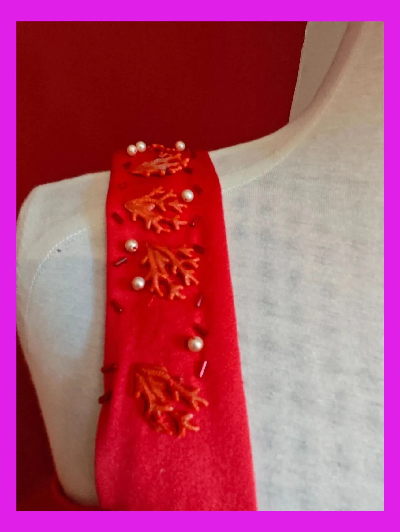 🌺 Precioso vestido largo para eventos, color rojo con aplicaciones en los tirantes – Y etc... – taille L / 40 / 12 5