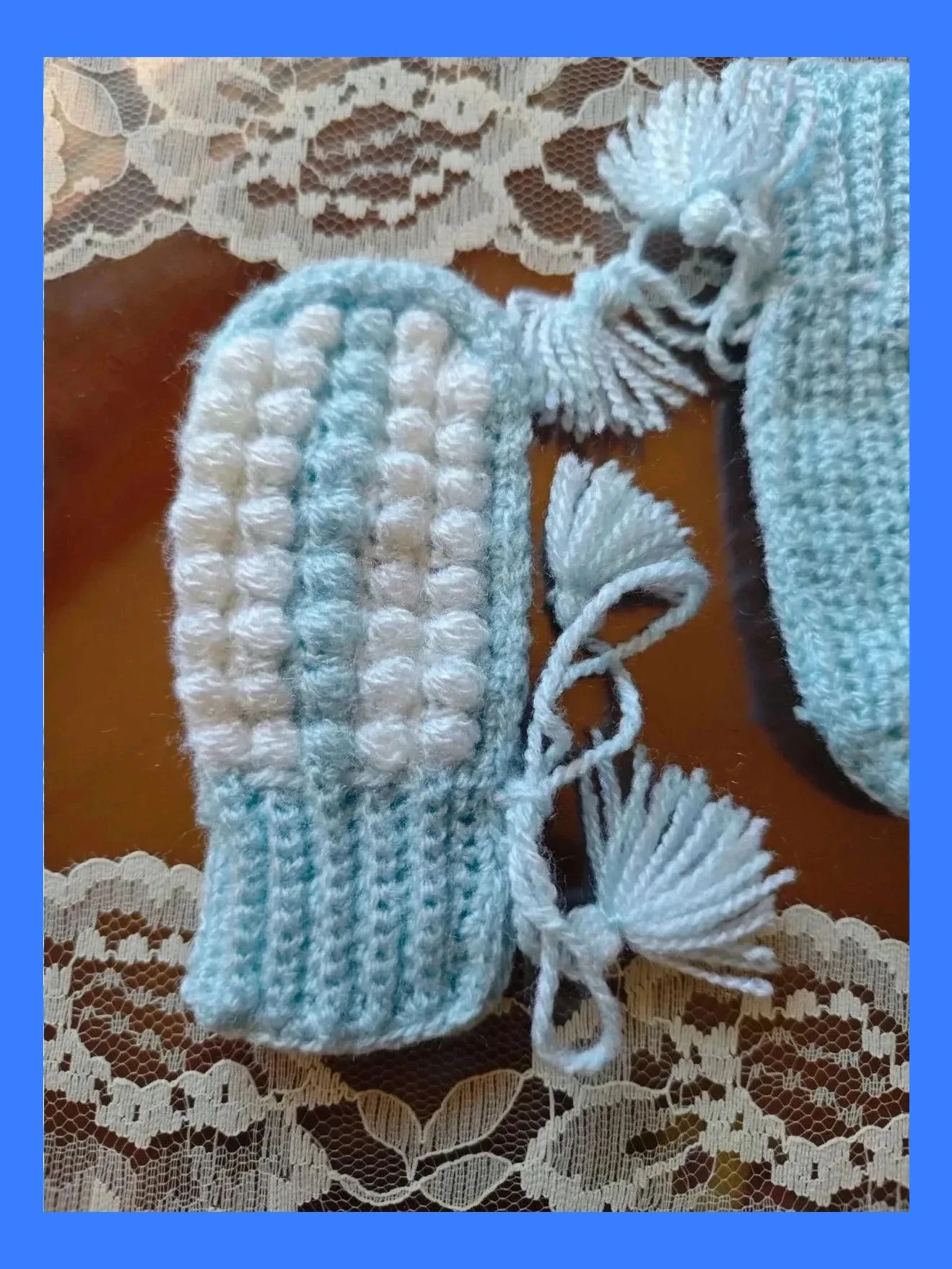 🌺Bonitas manoplas de lana para bebé – Handmade – taille 1-3 mois / 56 cm 2