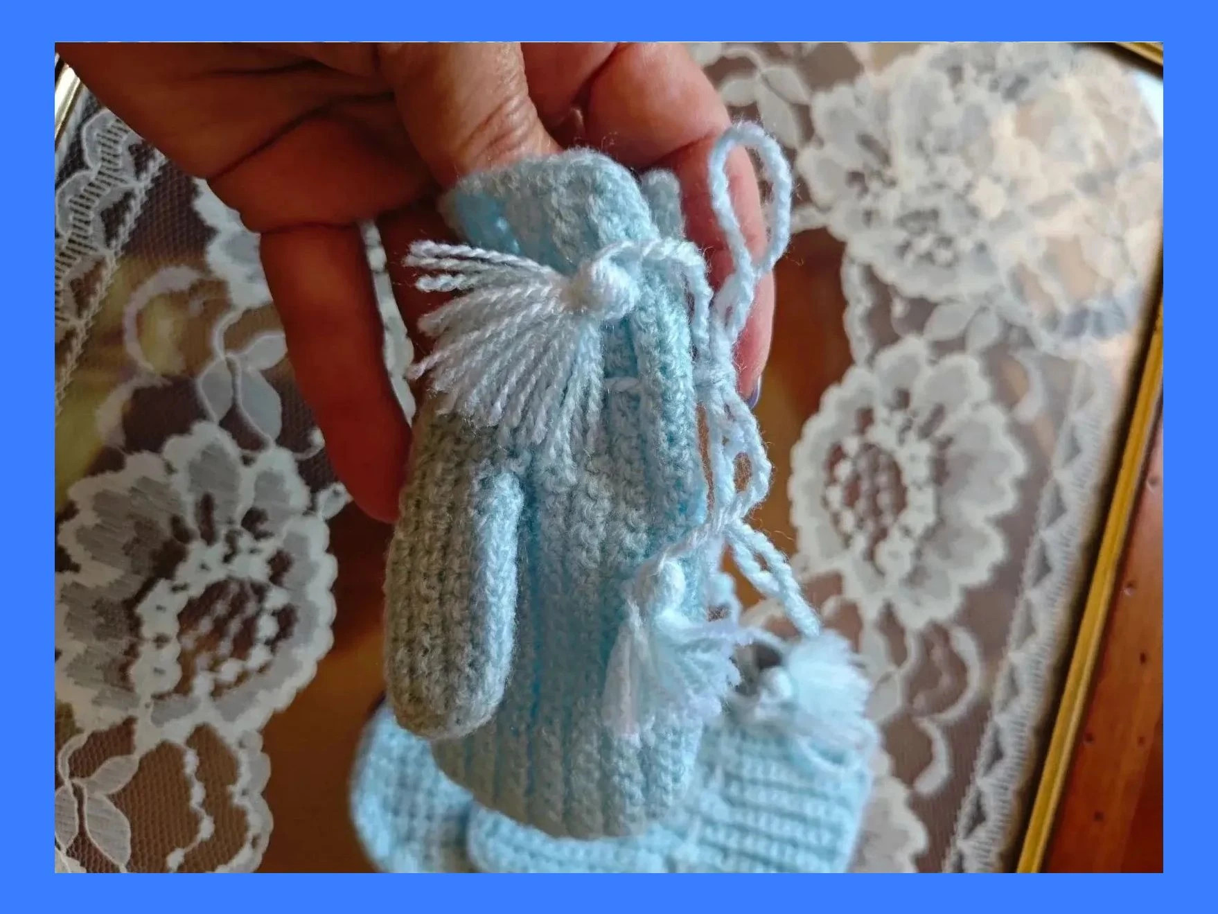 🌺Bonitas manoplas de lana para bebé – Handmade – taille 1-3 mois / 56 cm 4