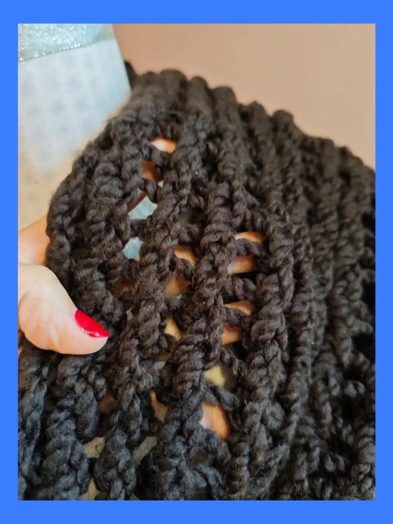 🌺 Bufanda marrón punto gordo handmade – Handmade Beauty 5