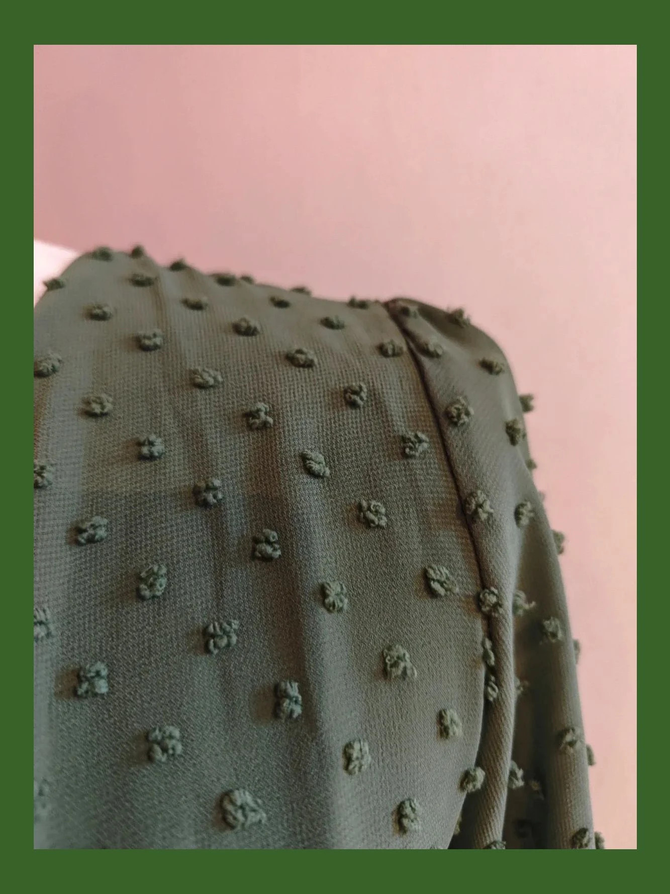 🌺Vestido de tela plumeti verde caqui – Viola Moda – taille XL / 42 / 14 4