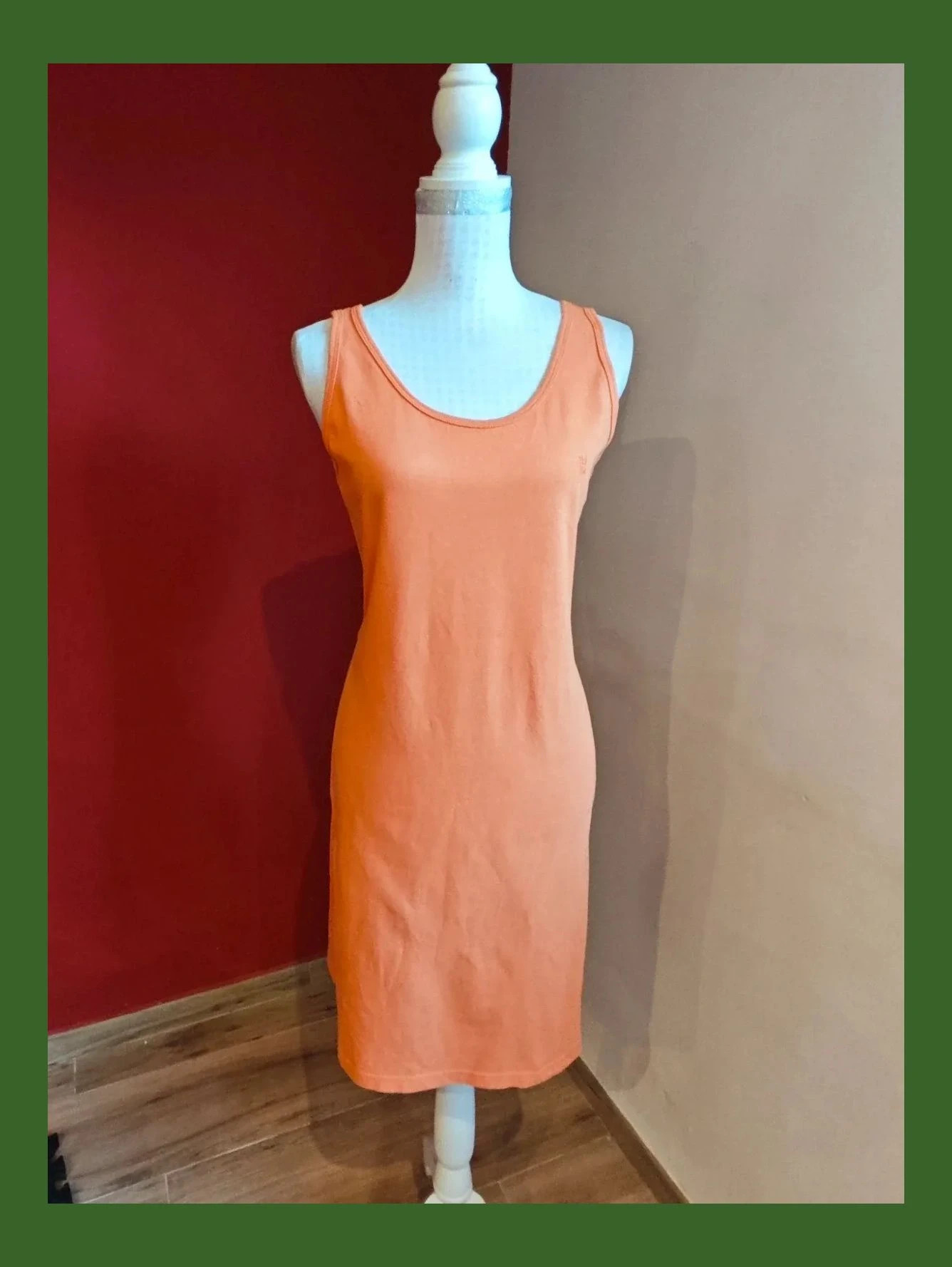 🌺 Vestido de verano naranja tipo camiseta polo – Nina – taille L / 40 / 12