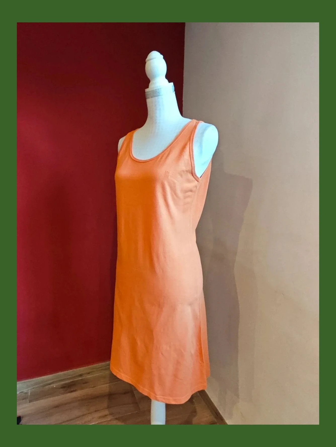 🌺 Vestido de verano naranja tipo camiseta polo – Nina – taille L / 40 / 12 2
