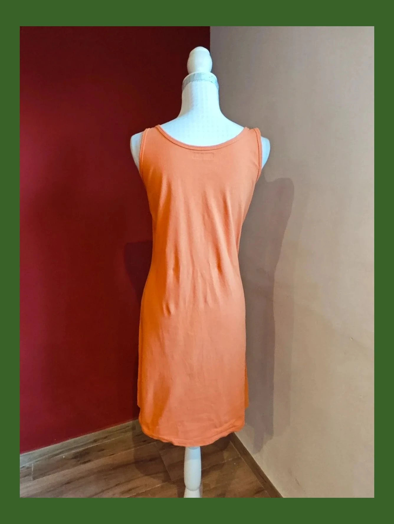 🌺 Vestido de verano naranja tipo camiseta polo – Nina – taille L / 40 / 12 4