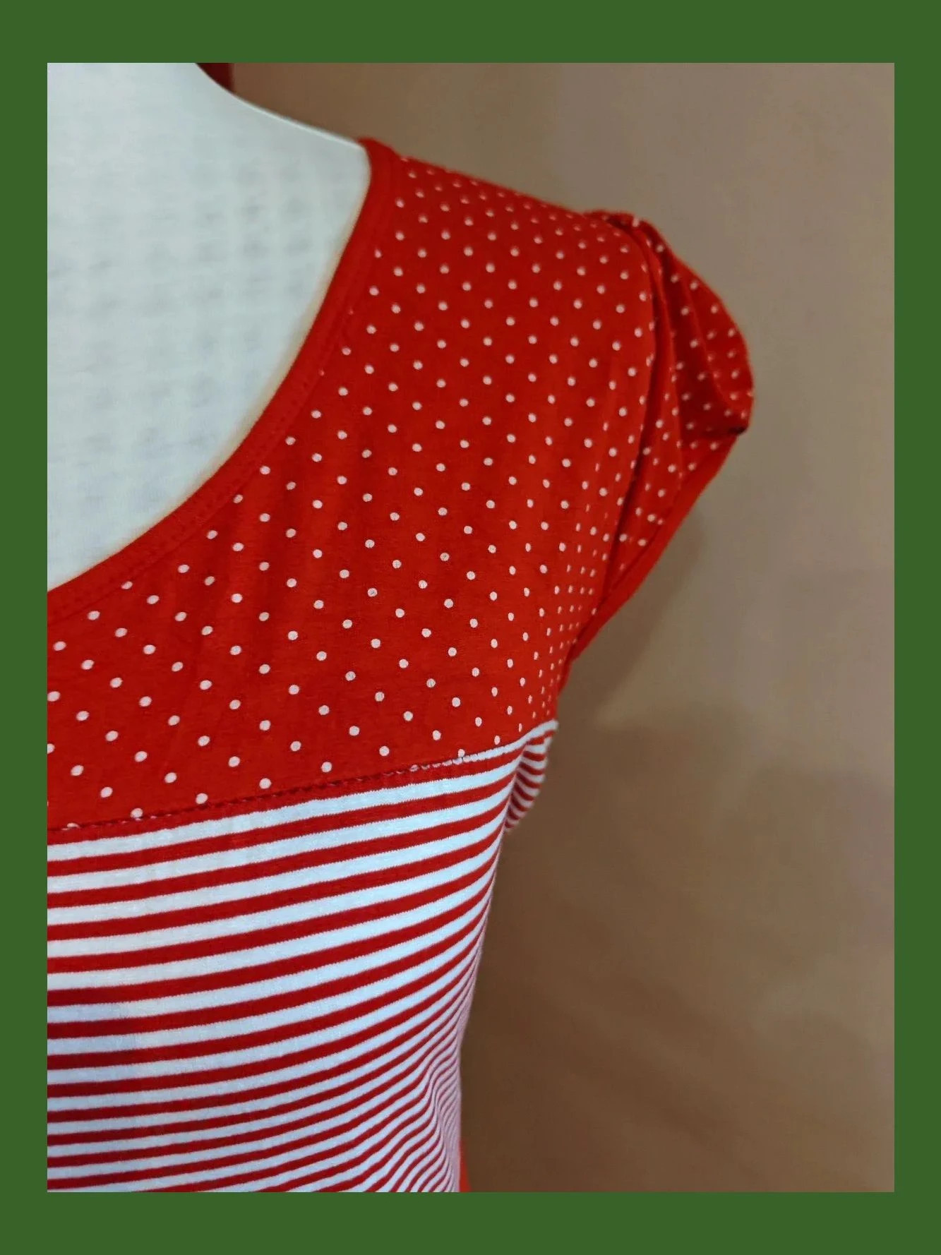 🌺Cómodo vestido de verano de punto rojo con rayas blancas en el pecho – Belando – taille XXL / 44 / 16 4
