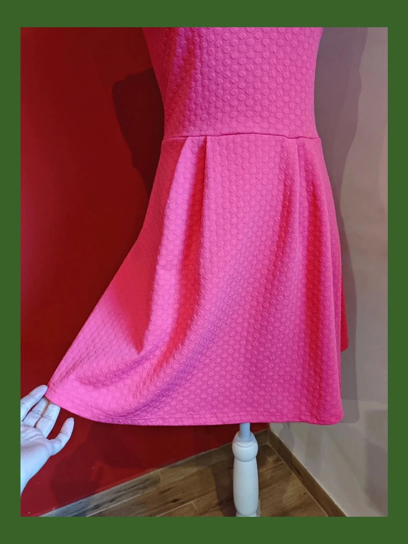 🌺Vestido color fucsia, con vuelo en la falda – YD – taille S / 36 / 8 3