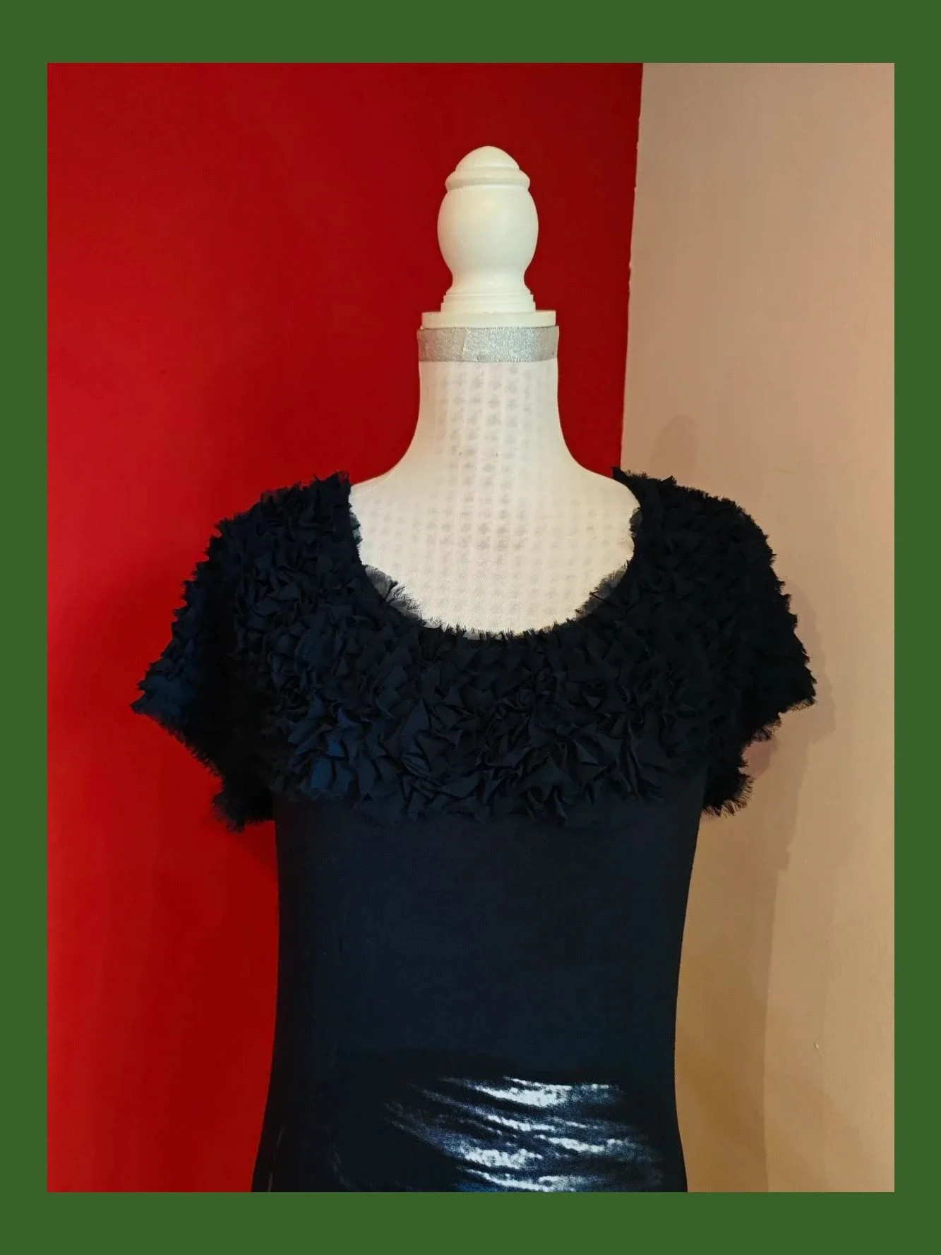 🌺Vestido azul marino con volantitos de gasa en la parte superior, talla M – MNG Jeans – taille M / 38 / 10 3