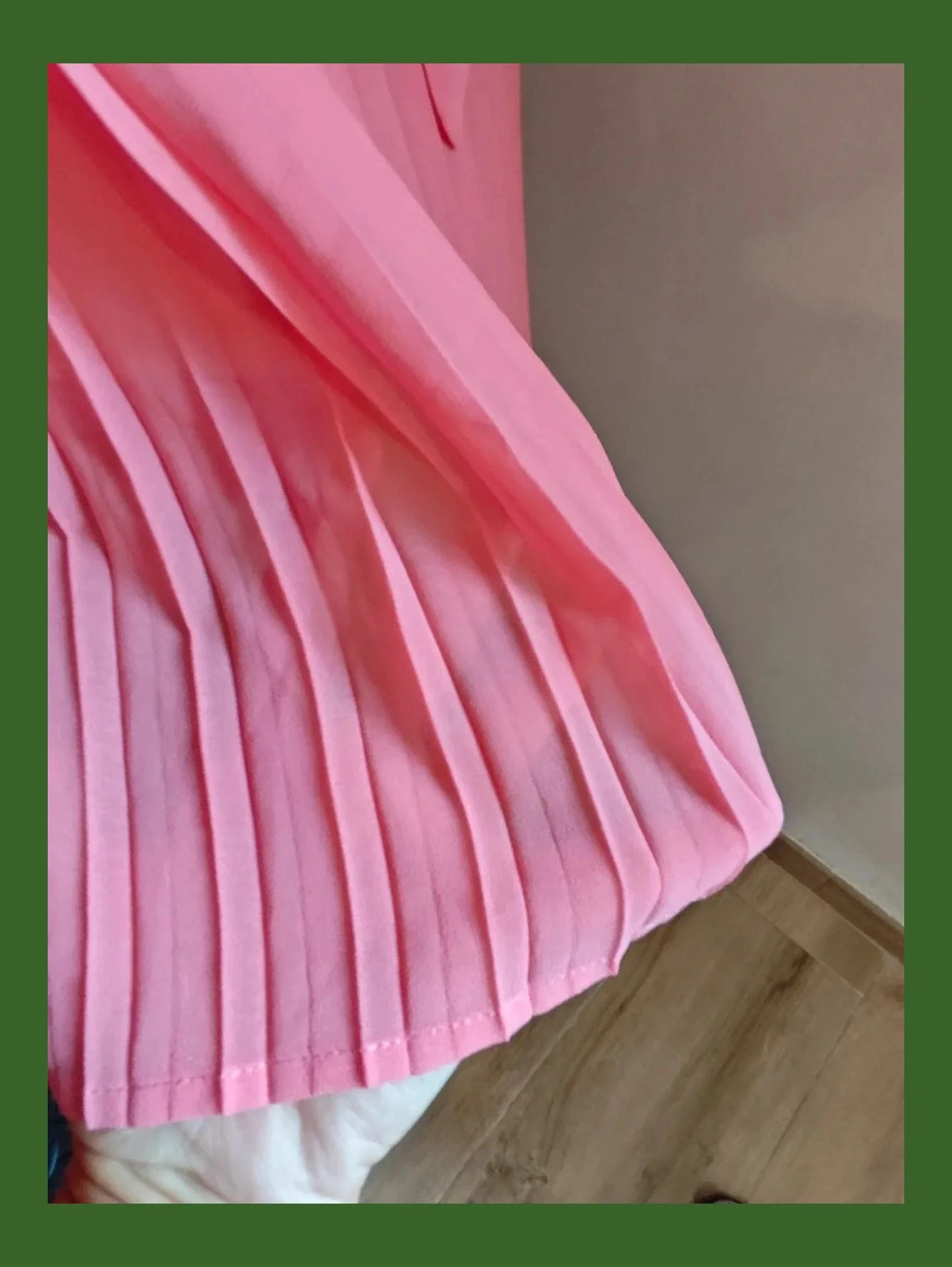🌺 Precioso vestido de gasa tono coral con parte superior crema transparente – Even&Odd – taille M / 38 / 10 5