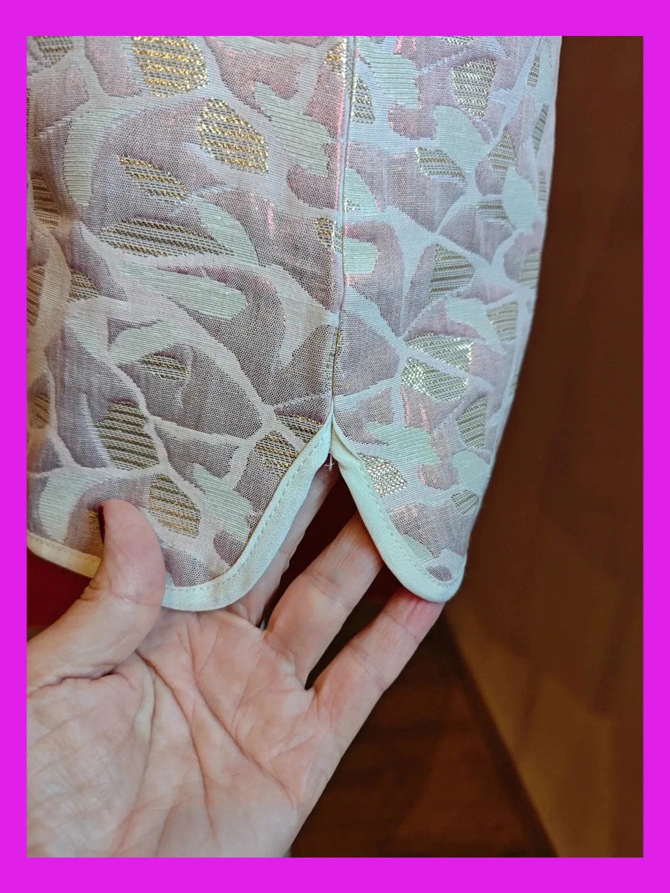 🌺Divina minifalda tonos dorado, rosa y crema, talla S – kokol – taille S / 36 / 8 5
