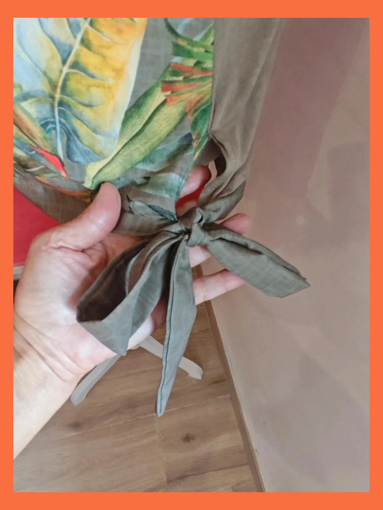 🌺 Camiseta con estampado tropical tonos verdes y naranja delante y liso de punto detrás – Cortefiel – taille XL / 42 / 14 5