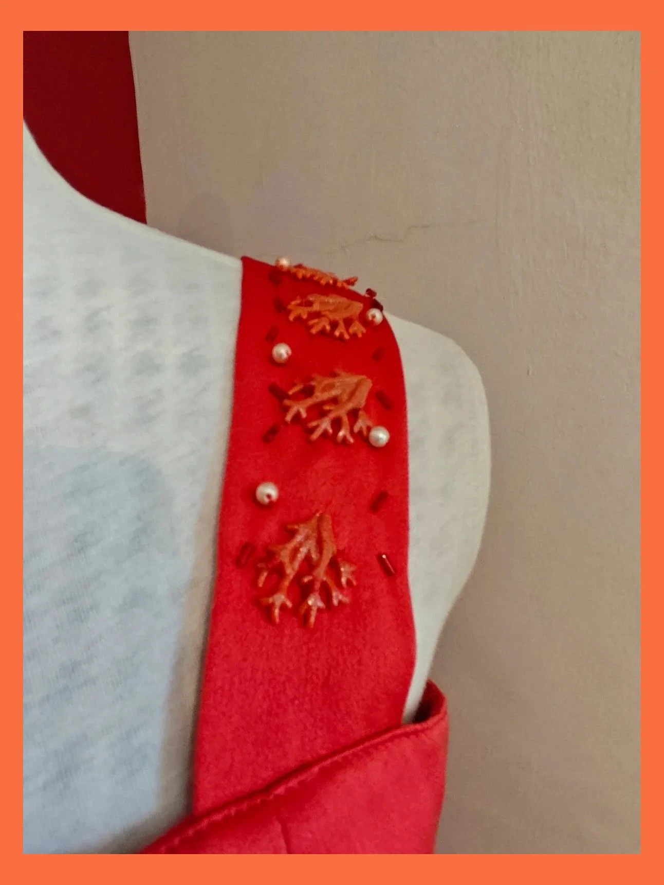 🌺 Elegante vestido largo para eventos, color rojo con aplicaciones en los tirantes – Y etc... – taille S / 36 / 8 4