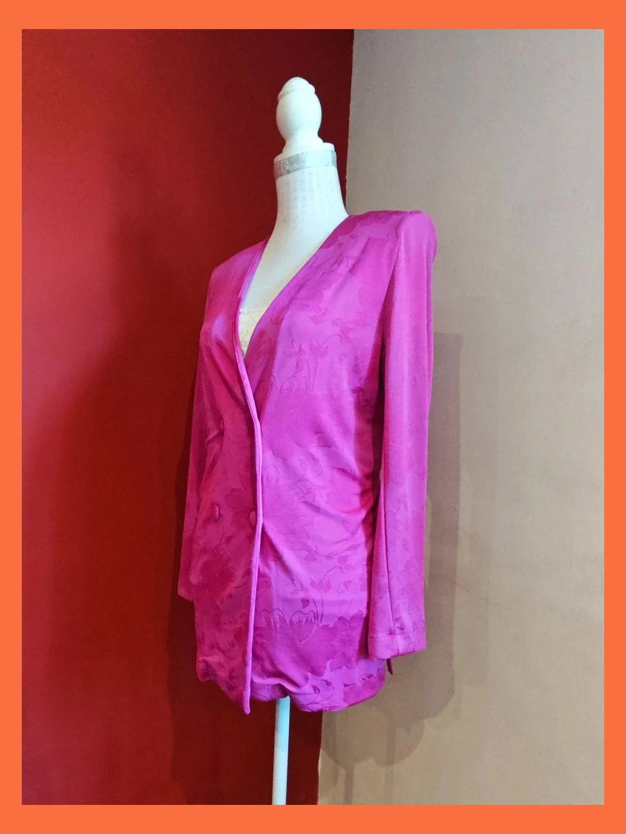 🌺Preciosa blazer fucsia de verano con estampado integrado – Sfera Collection – taille L / 40 / 12 2