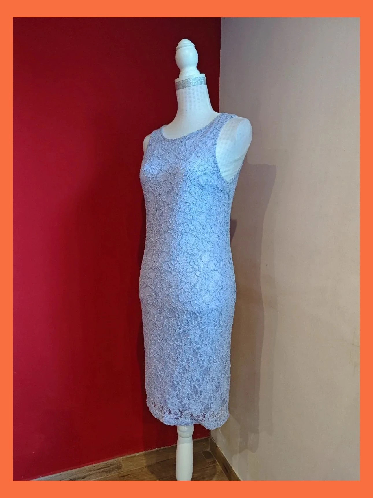 🌺Vestido entallado de blonda elástica lila. Forrado – Torero – taille XL / 42 / 14 2